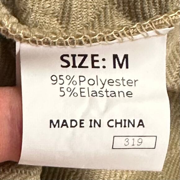 V582 Women’s 2 Way Button Up Cowl Neck or Collared Long Sleeve Sz M Tan Pullover - Picture 15 of 15